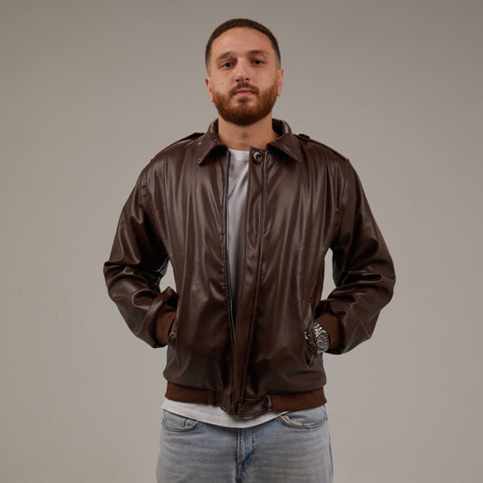 Vintage Leather Jacket In Brown