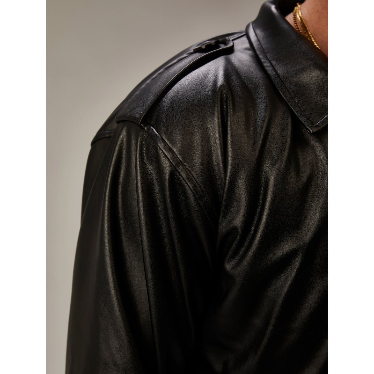 Vintage Leather Jacket In Black