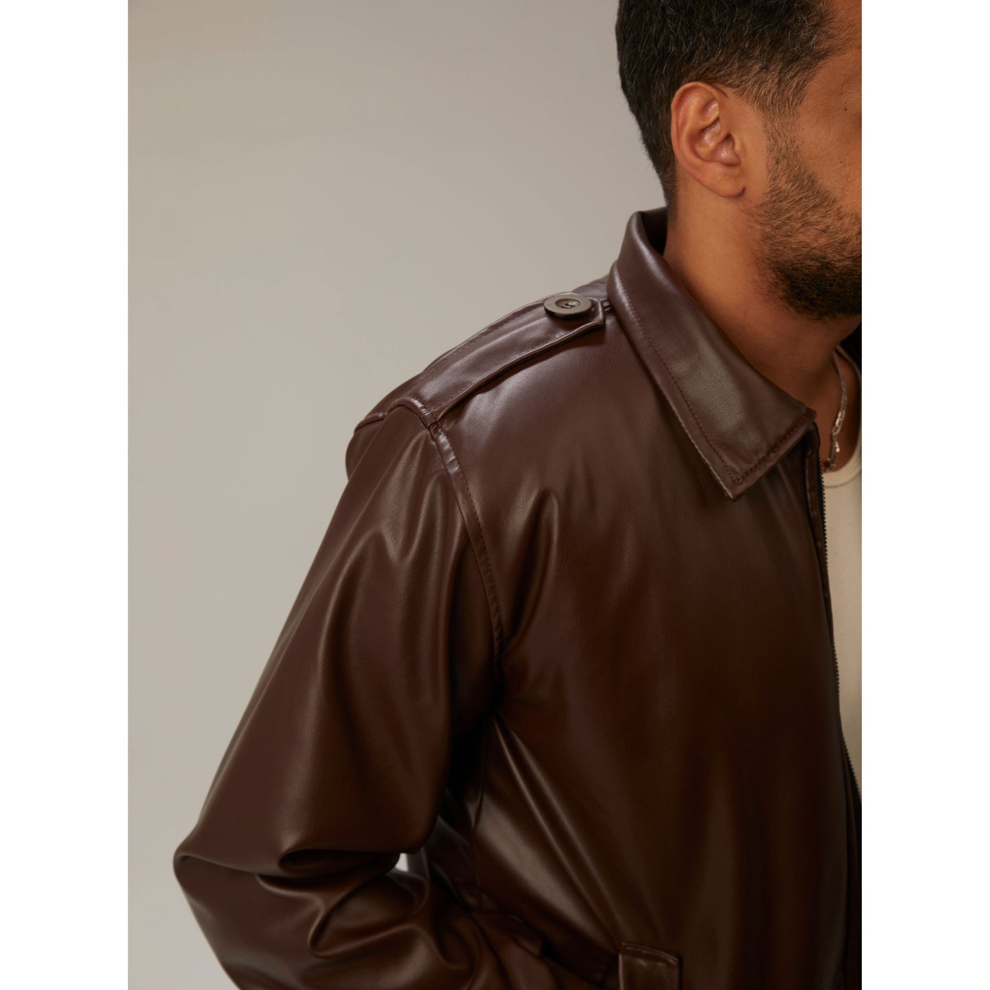 Vintage Leather Jacket In Brown