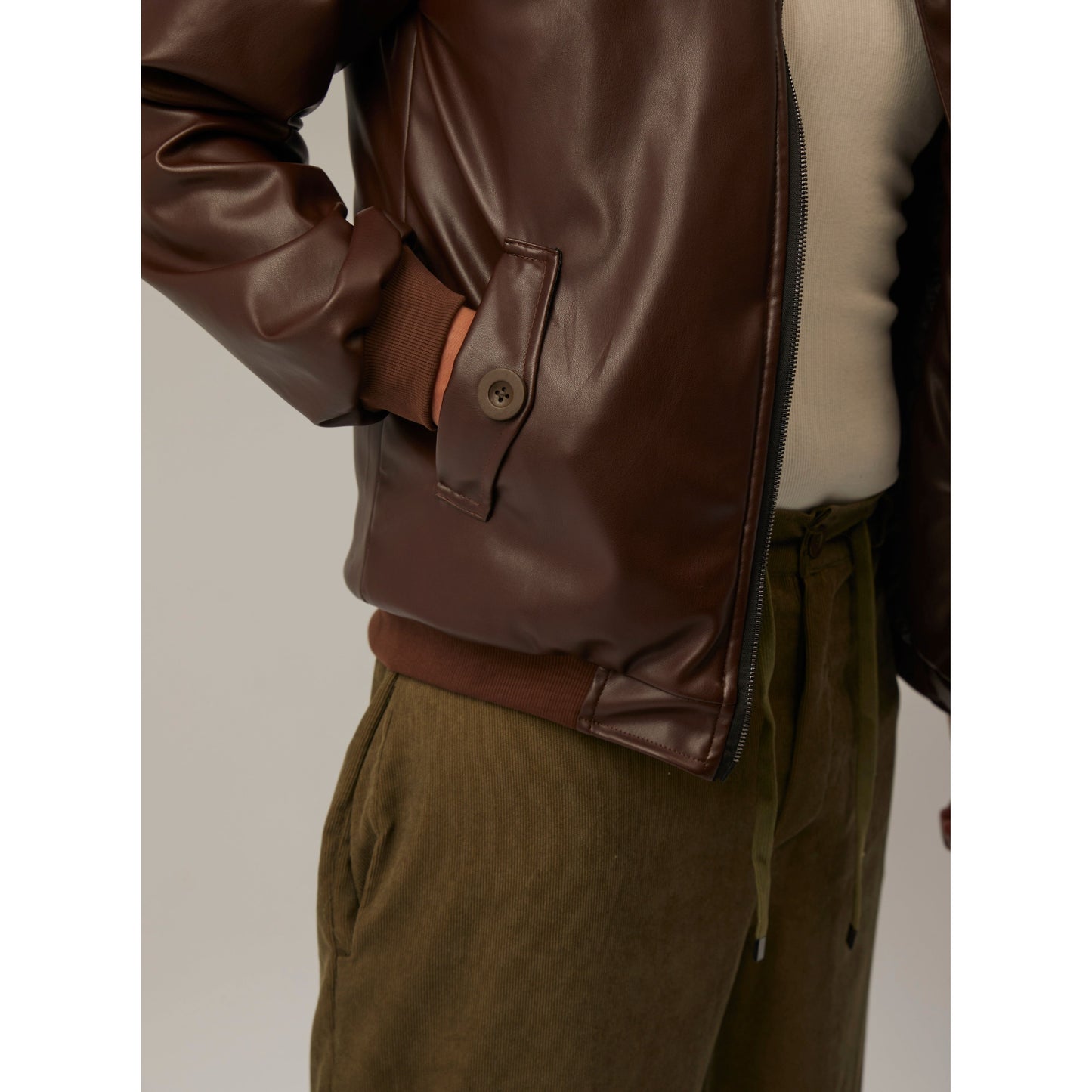 Vintage Leather Jacket In Brown